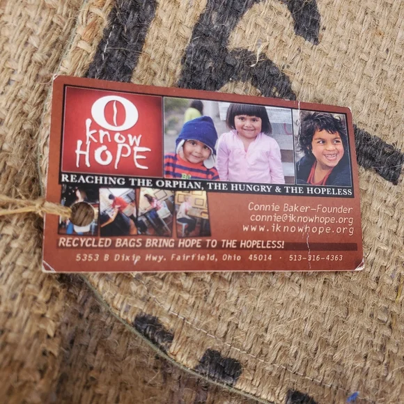 I Know Hope Burlap Messenger Bag NWT - Picture 4 of 7